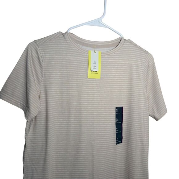 All In Motion Girl's XL Striped Brown Athletic Crew Neck Shirt Top NWT - Picture 2 of 11